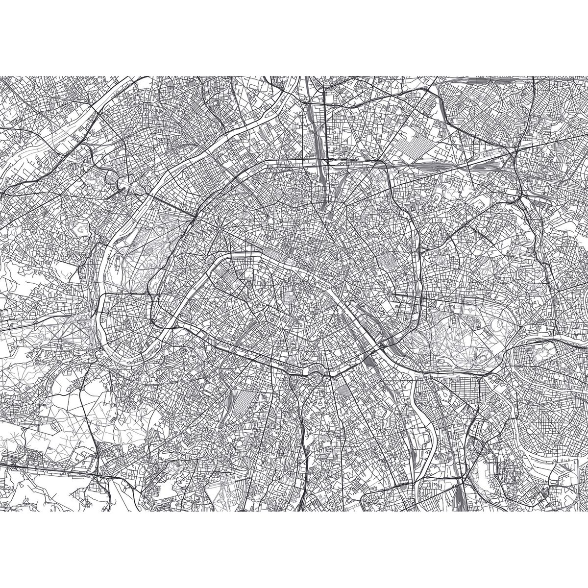Papier peint plan de la ville de Paris intissé, HEXOA