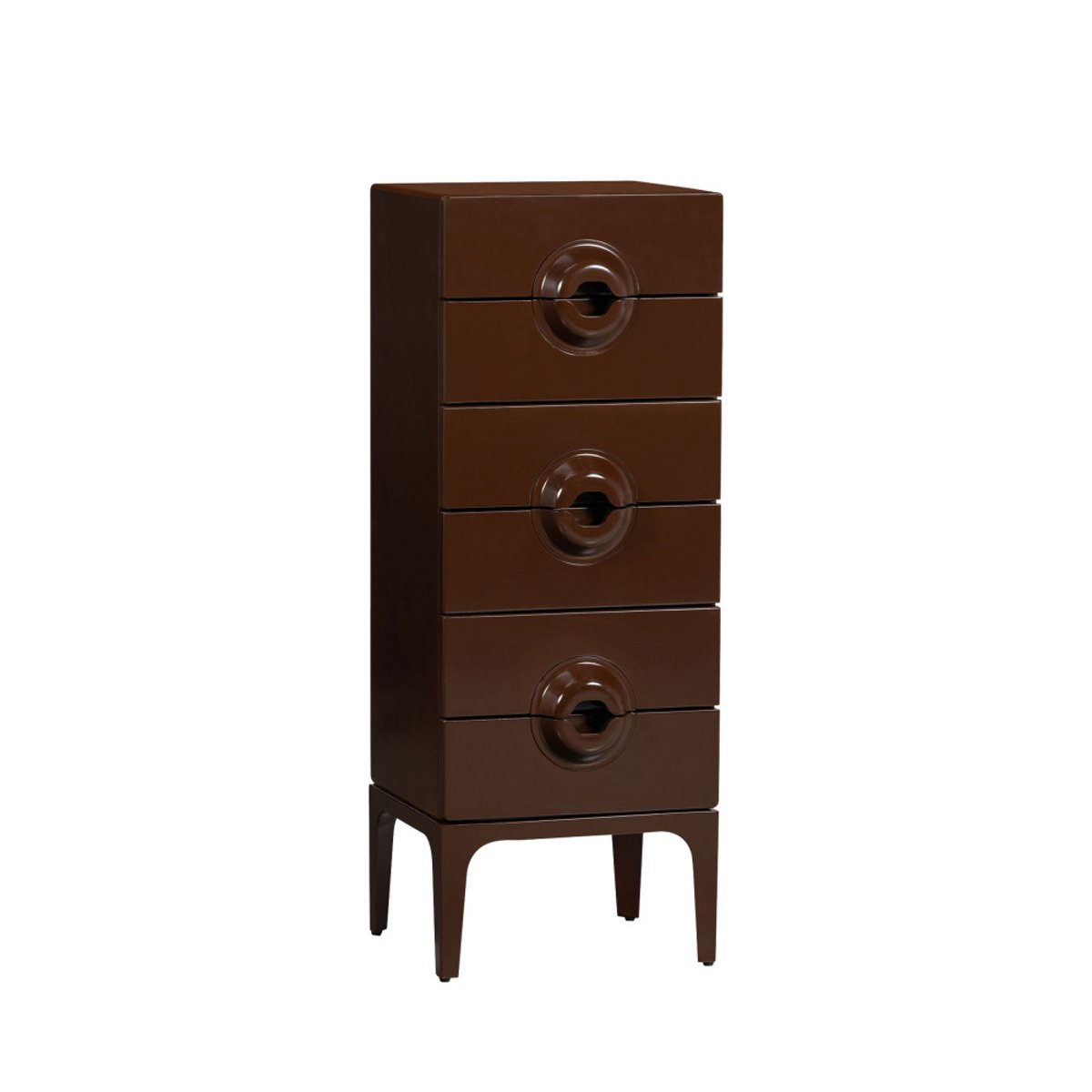 Petit meuble de rangement 6 tiroirs en bois et métal H120cm- MERGE marron, WOOOD