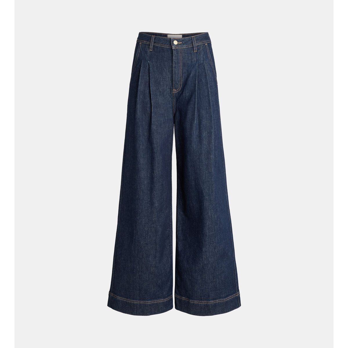 Jean ample keman à pinces en denim coton bio bleu foncé, JODHPUR