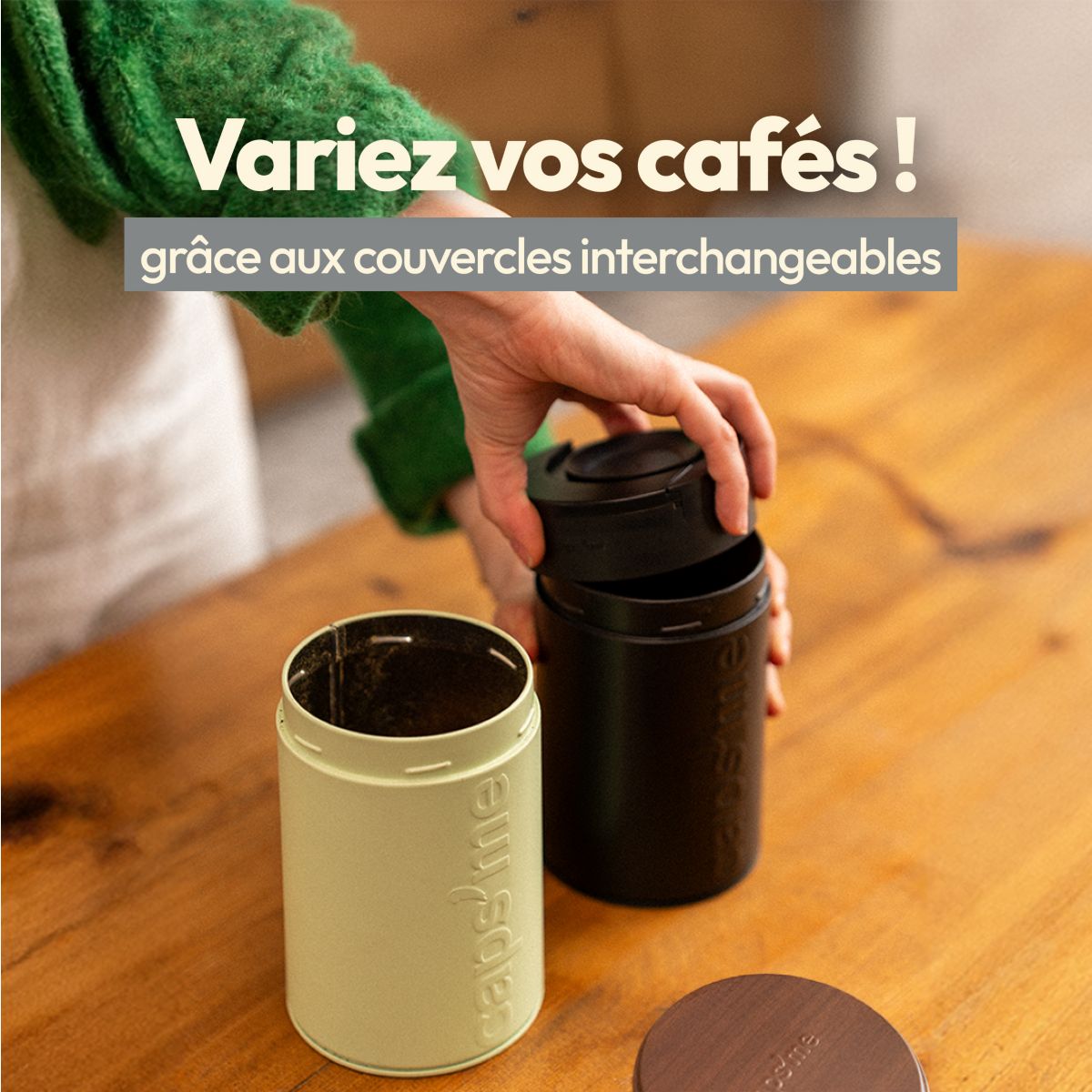 Boite à café à café rose contenance 250g couleur unique, CAPS ME