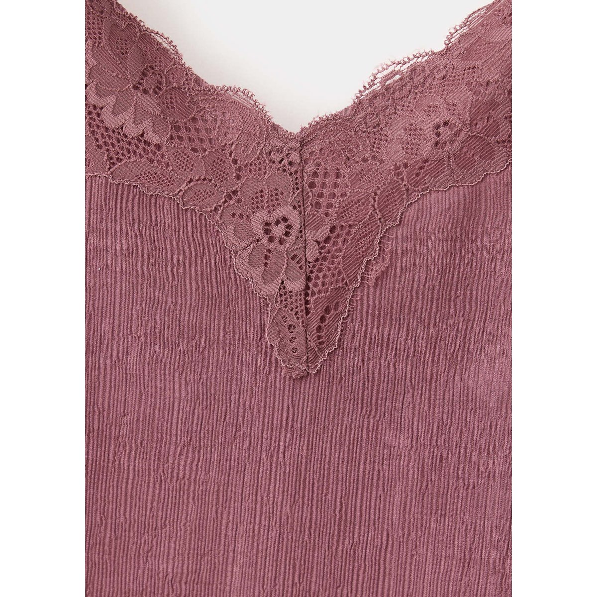 Top lingerie dentelle asymétrique rose, MANGO