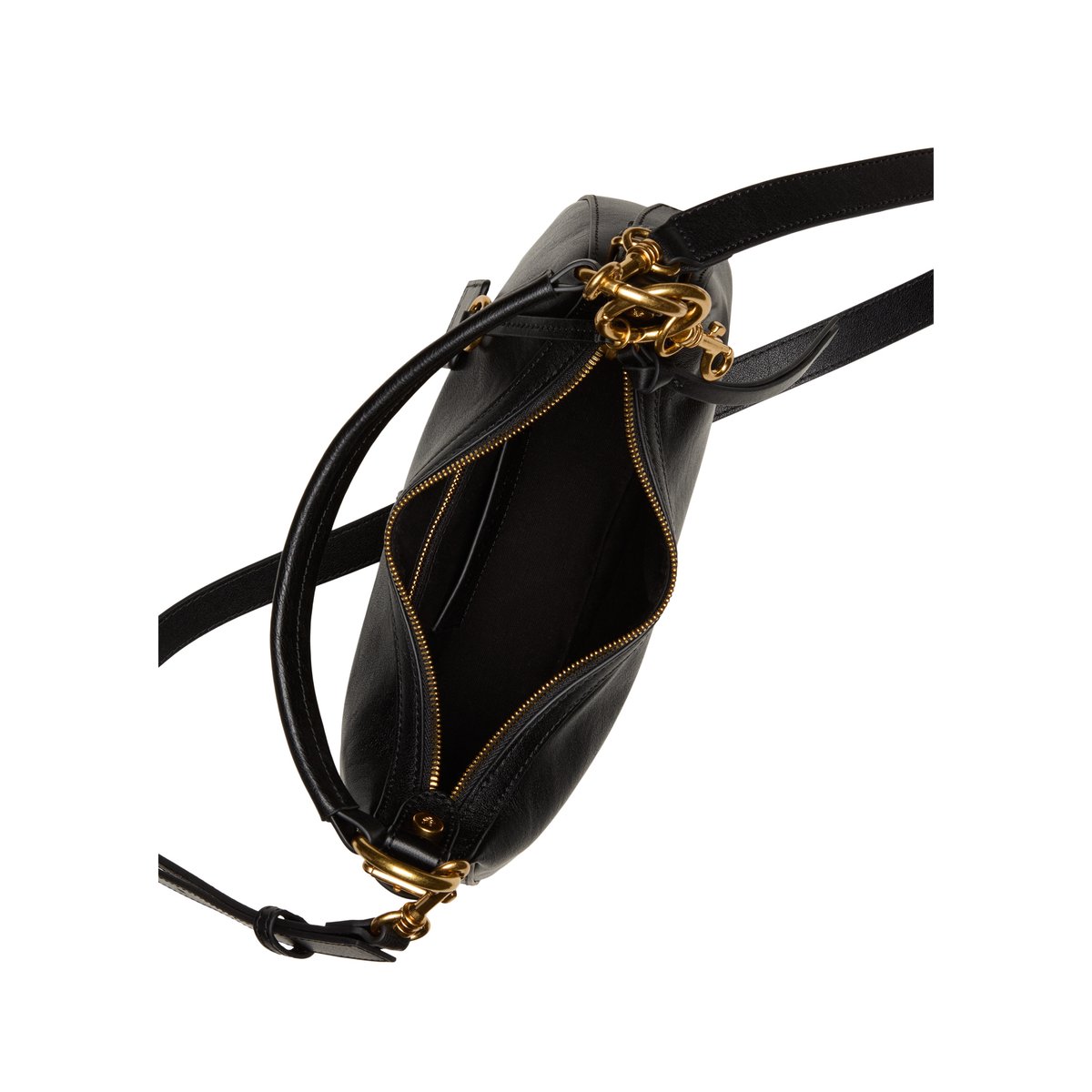 Sac à bandoulière modèle Pernille petit format en cuir de vachette souple noir, MARC O'POLO