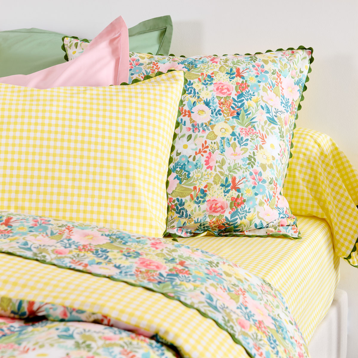 Drap Housse Vichy Jaune Percale De Coton - LILI motifs, TRADITION DES VOSGES
