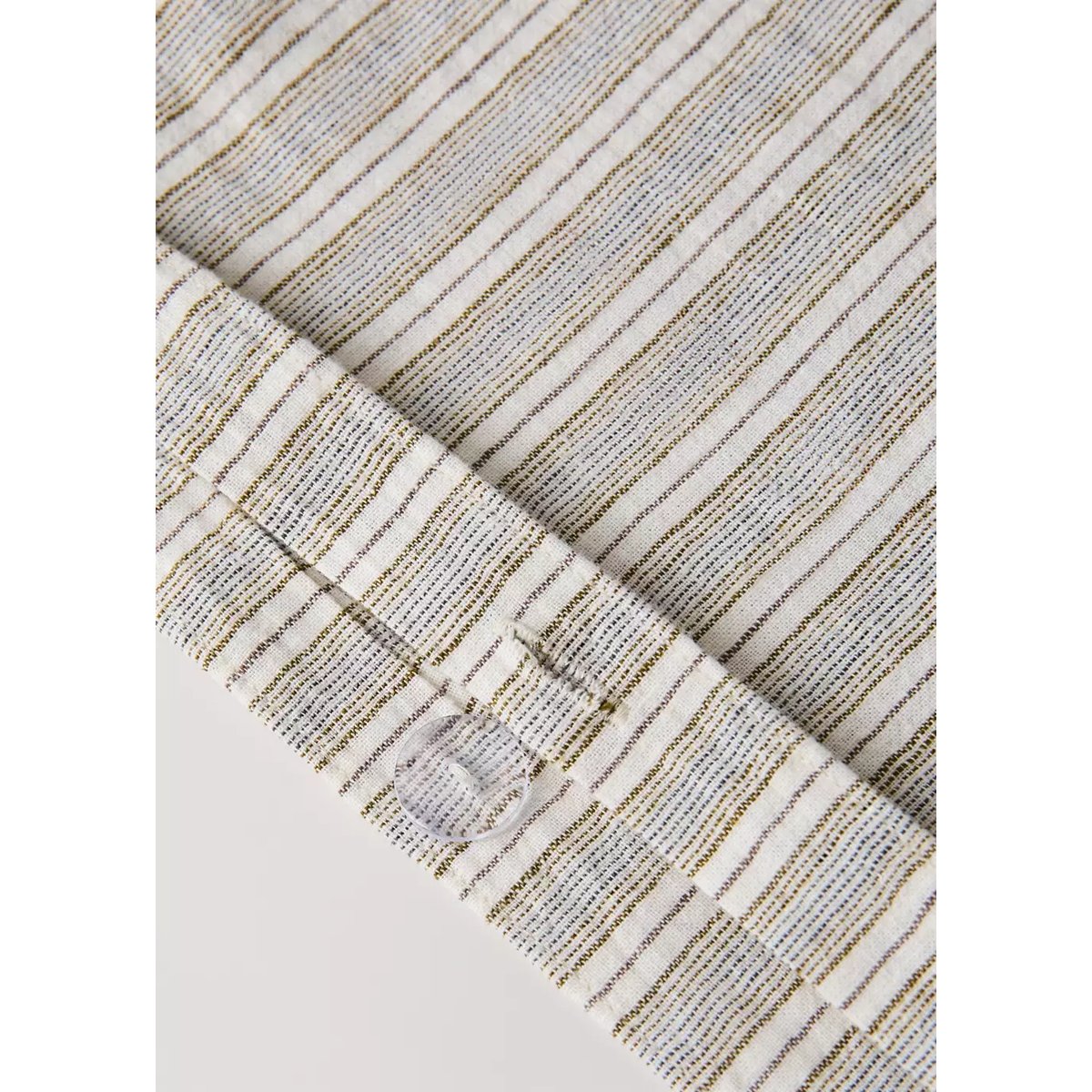Housse de couette lin et coton à rayures Lit 180/200 cm sable, MANGO HOME
