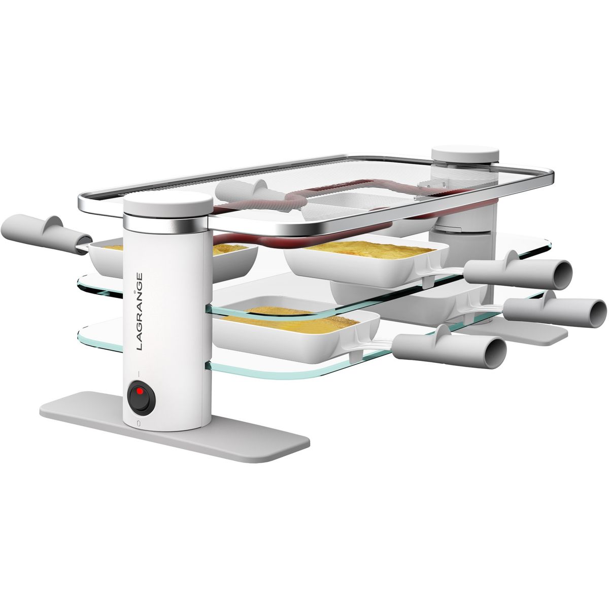 Raclette x8 transparence céramique V2 couleur unique, LAGRANGE