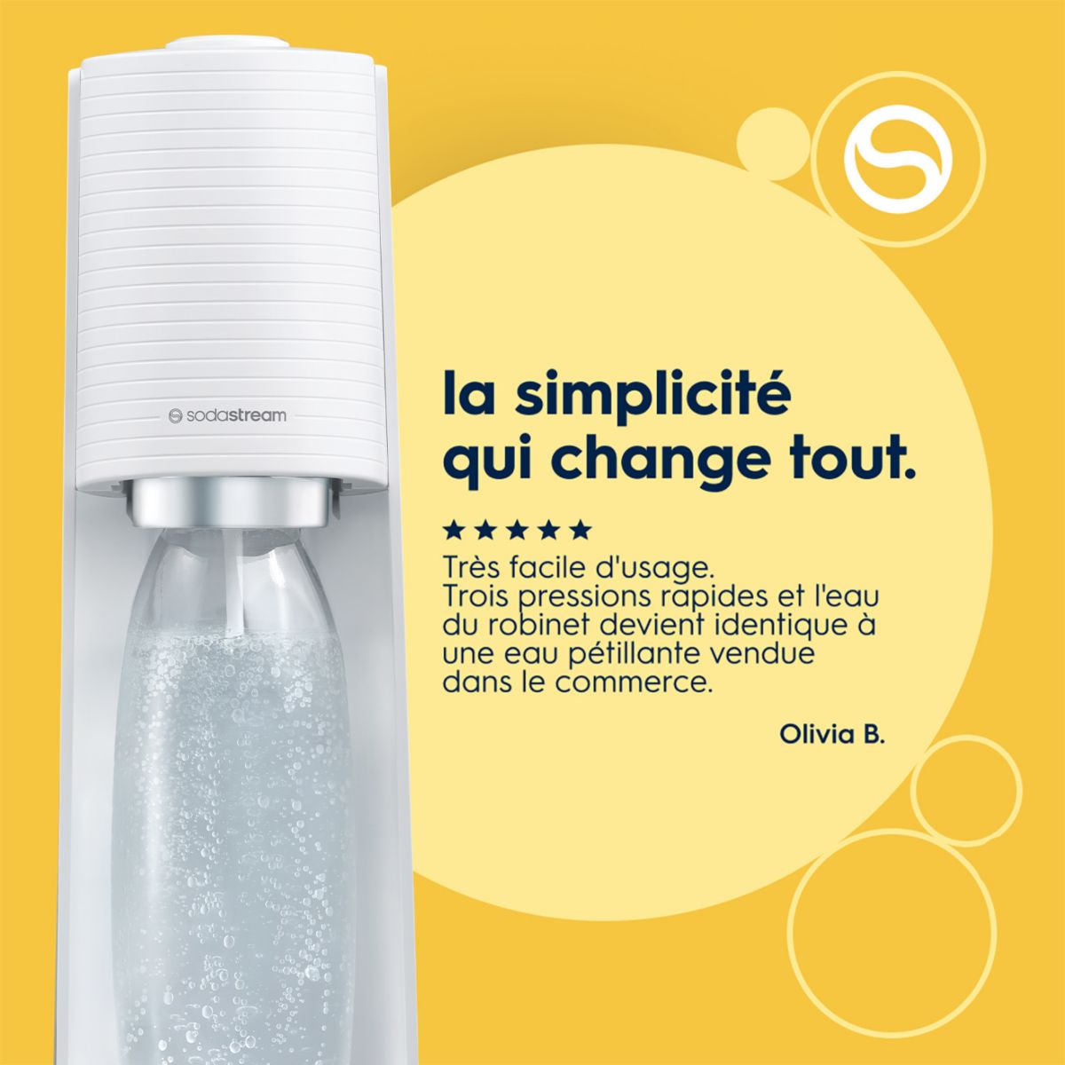 Machine à Soda Terra avec 1 bouteille blanc, SODASTREAM