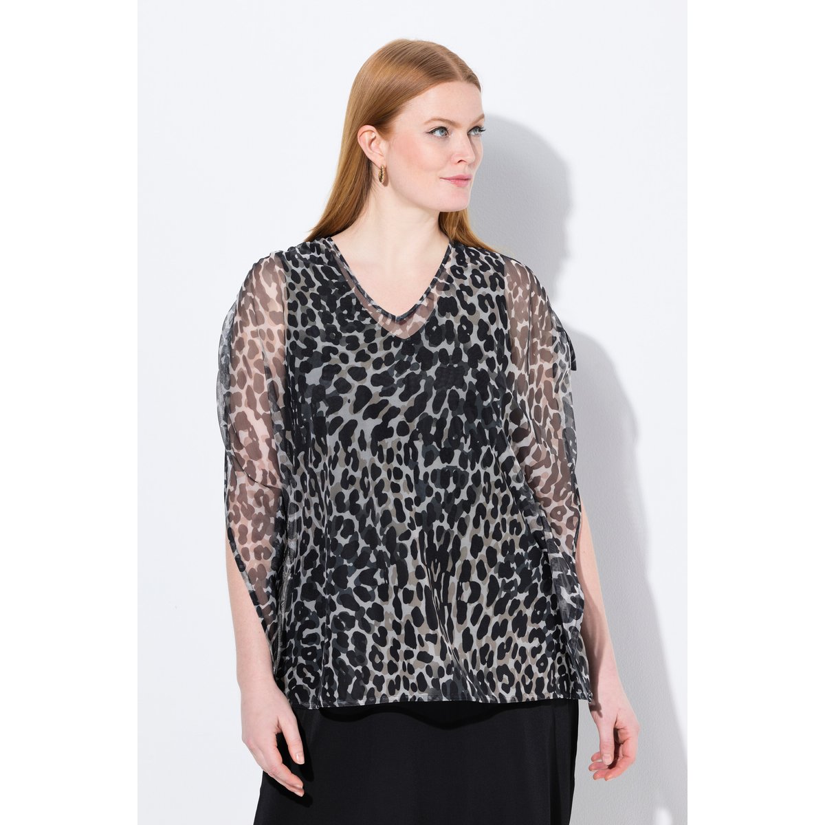 Blouse en mesh noir, ULLA POPKEN