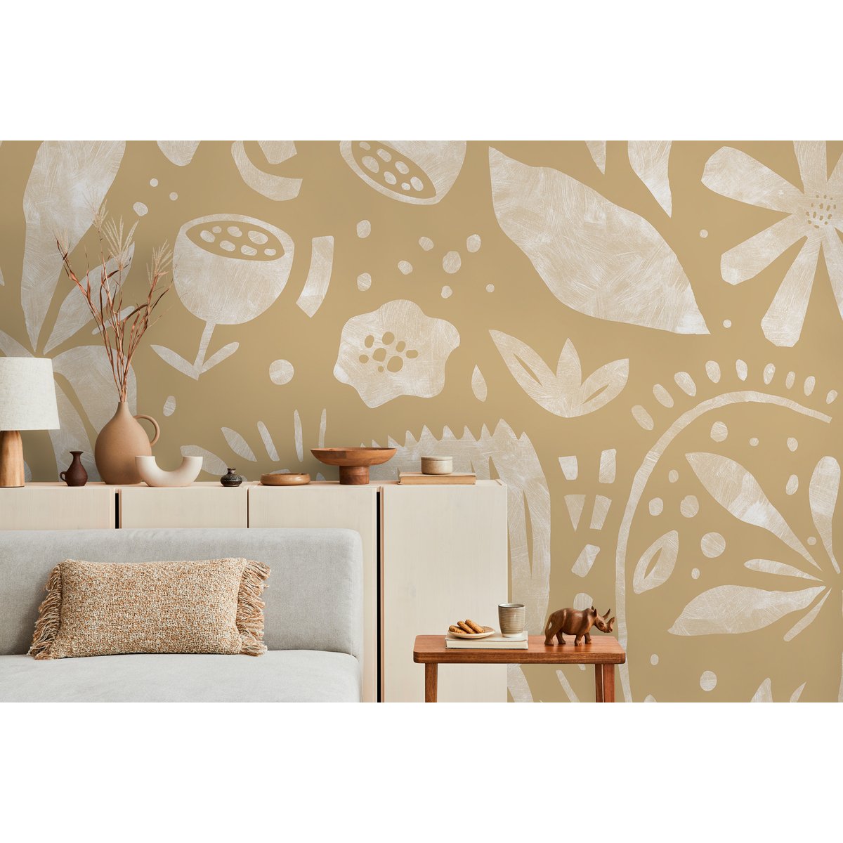 Papier peint panoramique JUNE ocre, LE PAPIERS DE NINON