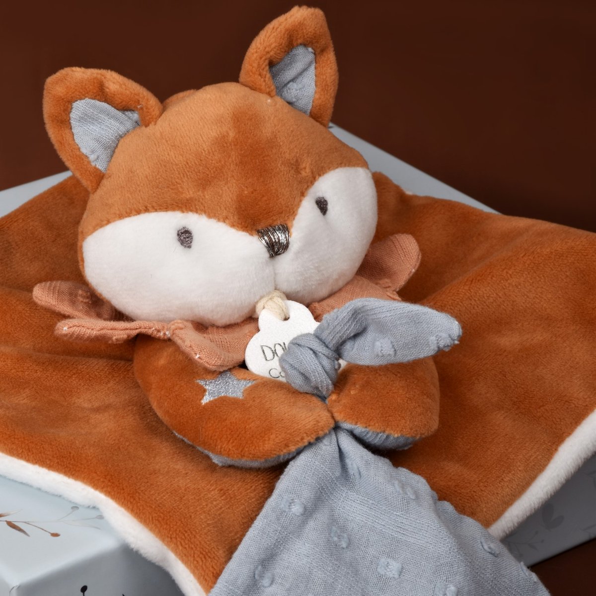 Doudou attache sucette Renard 20 cm rose, DOUDOU ET COMPAGNIE