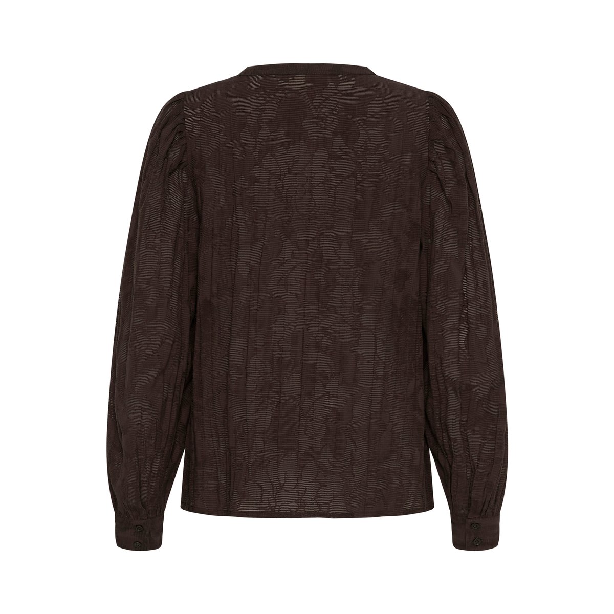 Blouse à manches longues marron java, CREAM