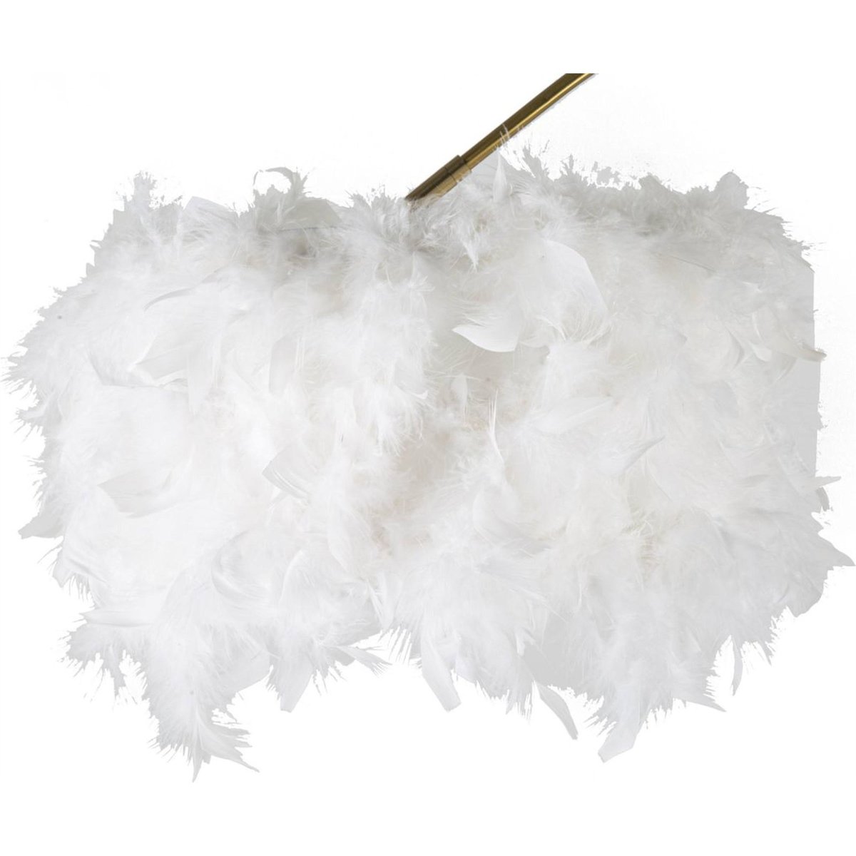 Lampadaire arc abat-jour plume base marbre GLAM blanc et noir, RECOLLECTION