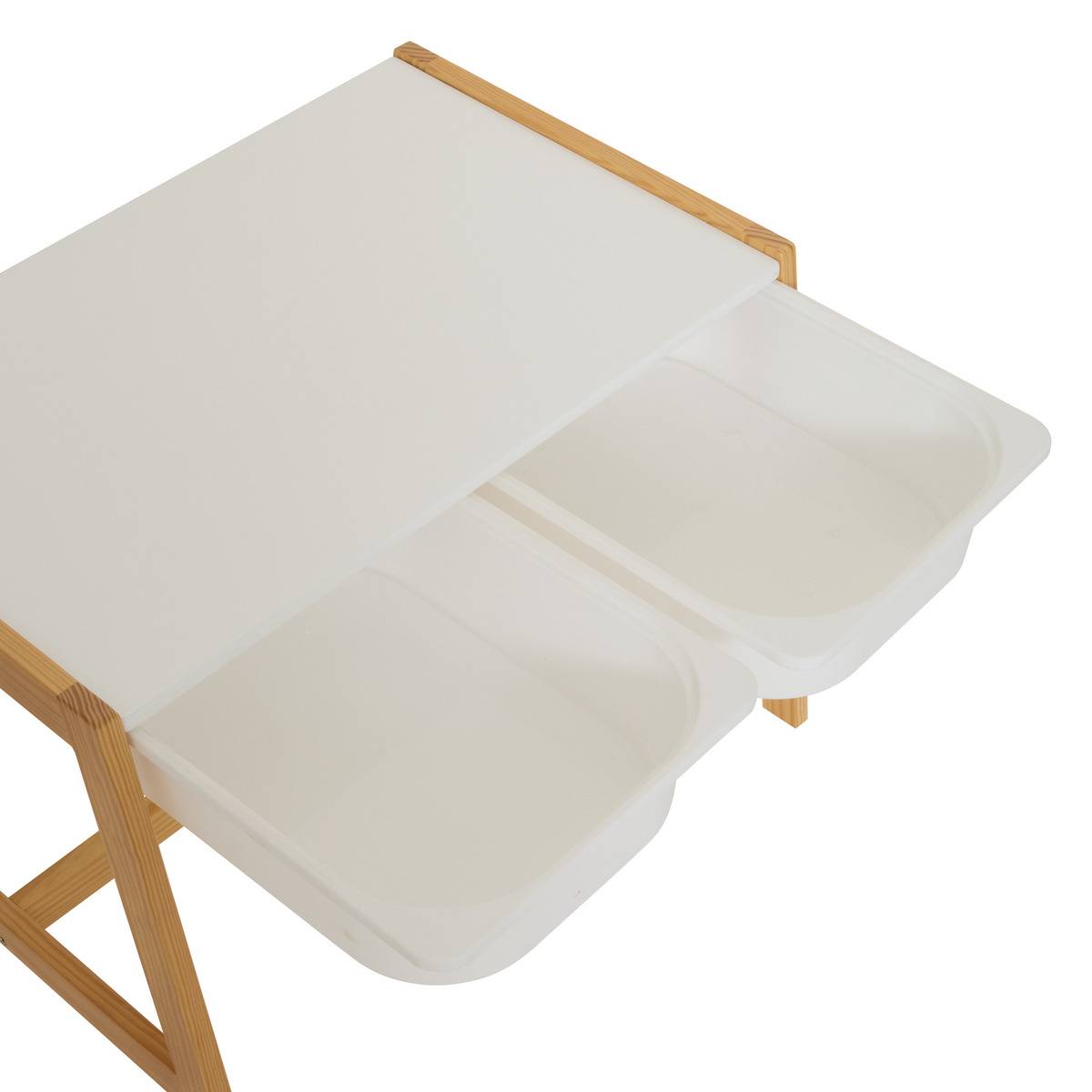 Ensemble bureau et 2 chaises pour enfant en pin BAKO blanc, ATMOSPHERA FOR KIDS