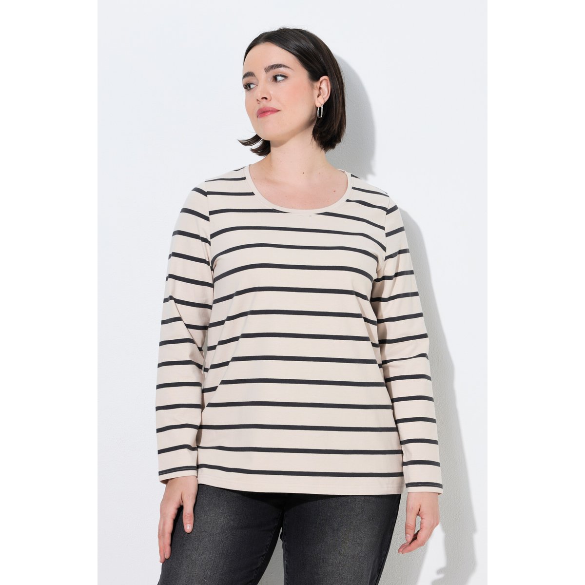 T-shirt rayé, coupe Classic Fit champagne clair, ULLA POPKEN