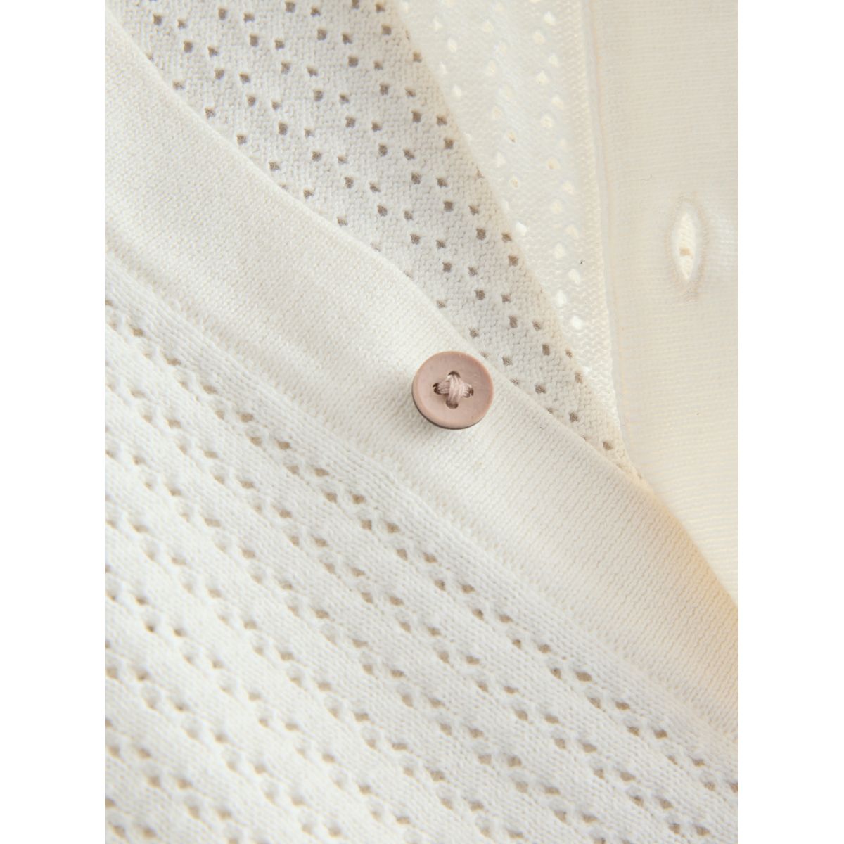 Polo boutonné en maille blanc, NEXT