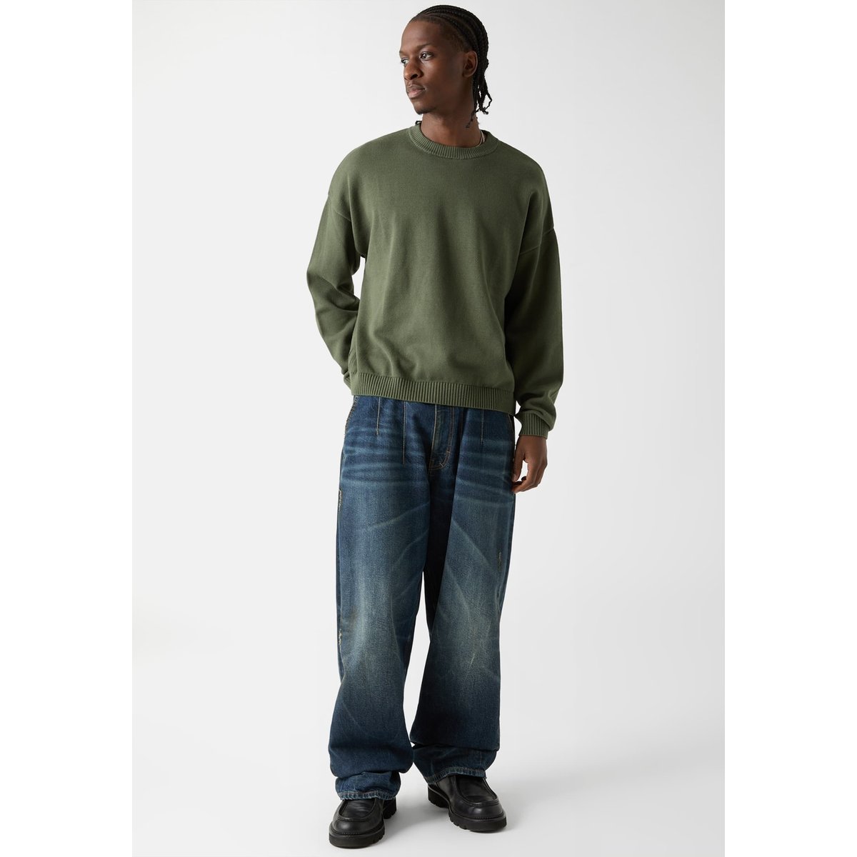 Pull Jacquard vert foncé, GUESS