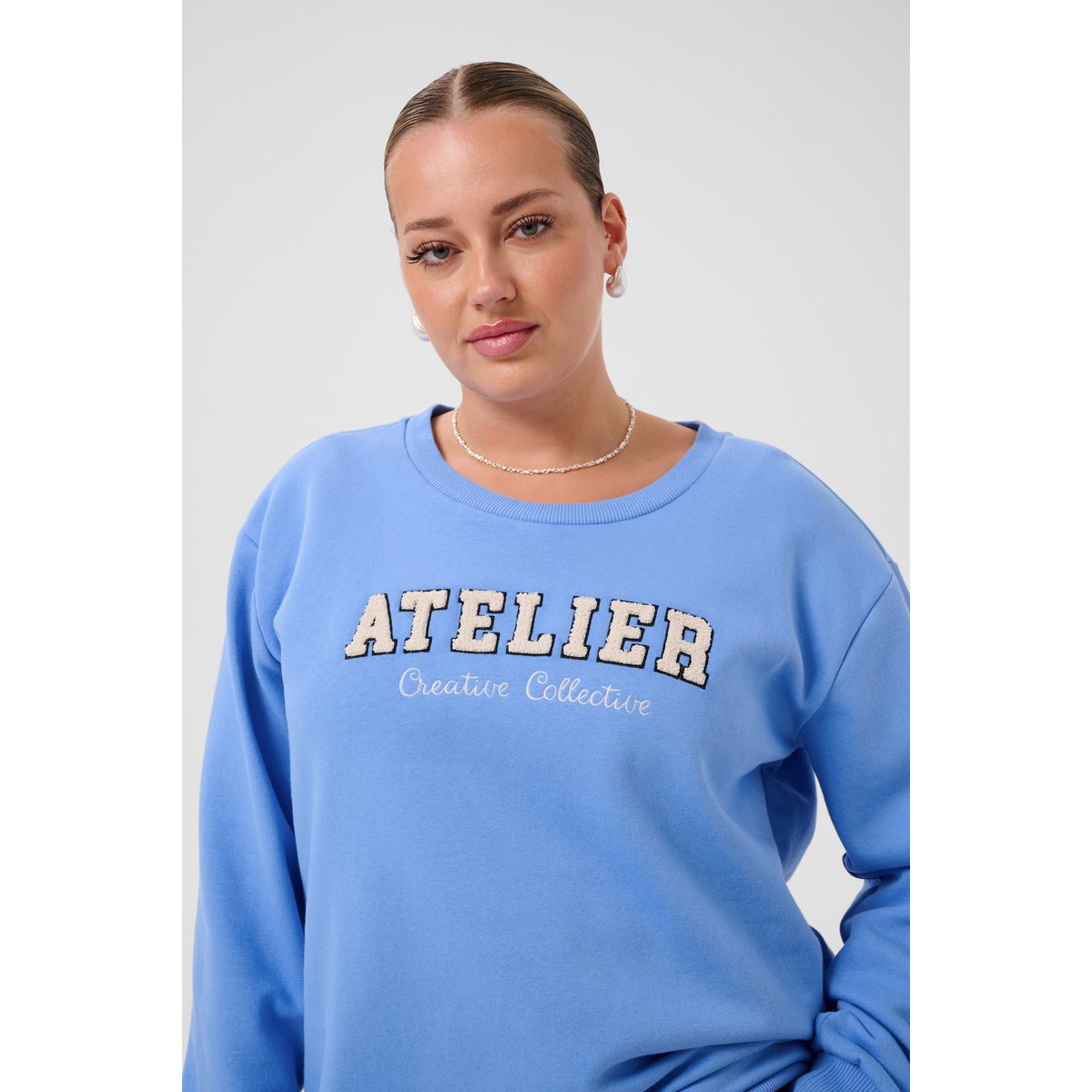 Sweatshirt bleu provence, KAFFE CURVE