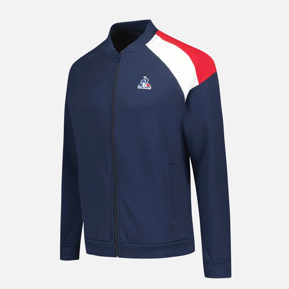 Sweat zippé Tricolore bleu, LE COQ SPORTIF