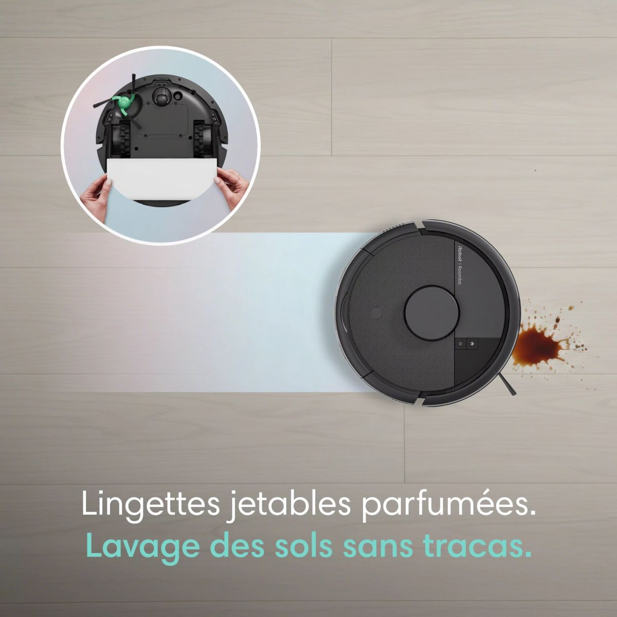 Robot Aspirateur Laveur Roomba Mini Noir F155040 couleur unique, I ROBOT
