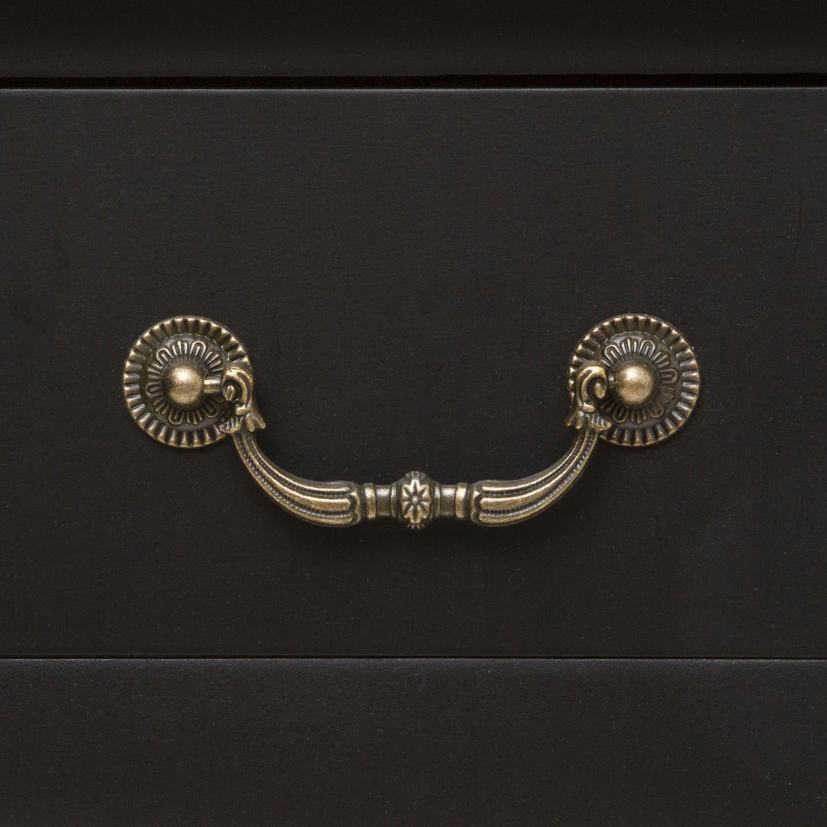 Console 2 tiroirs style baroque CHRYSA noir, ATMOSPHERA