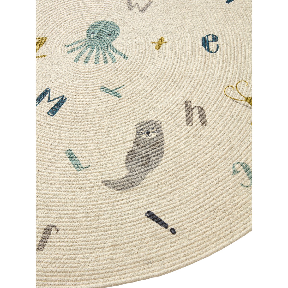 Tapis rond Abécédaire Marin ivoire, VERTBAUDET