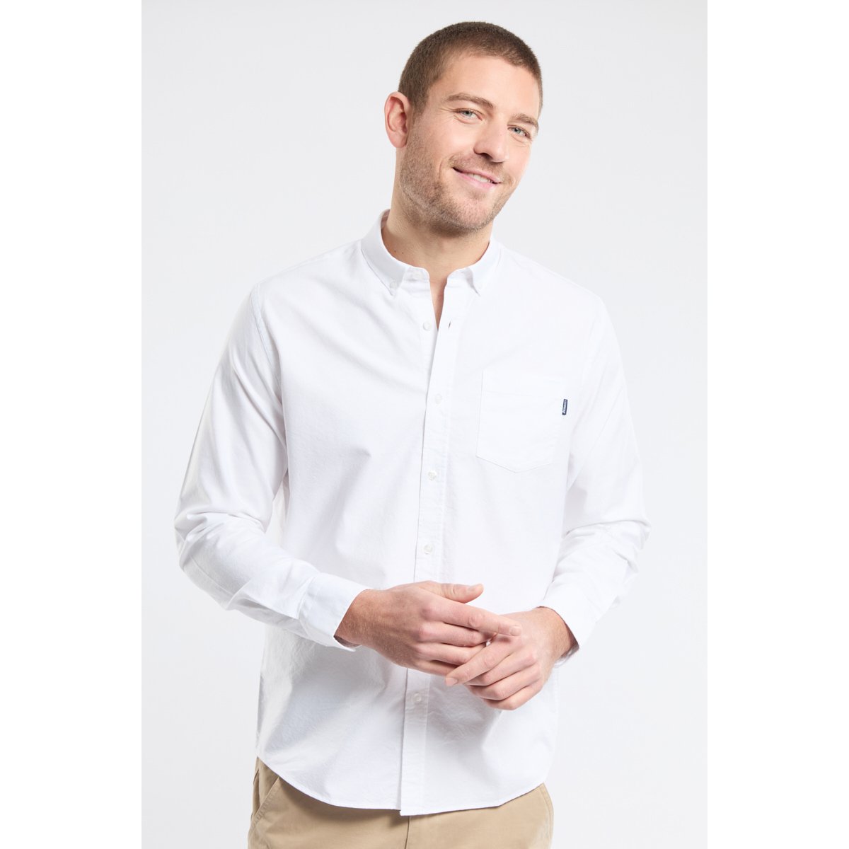 Chemise unie en coton EQUIPAGE blanc, BERMUDES