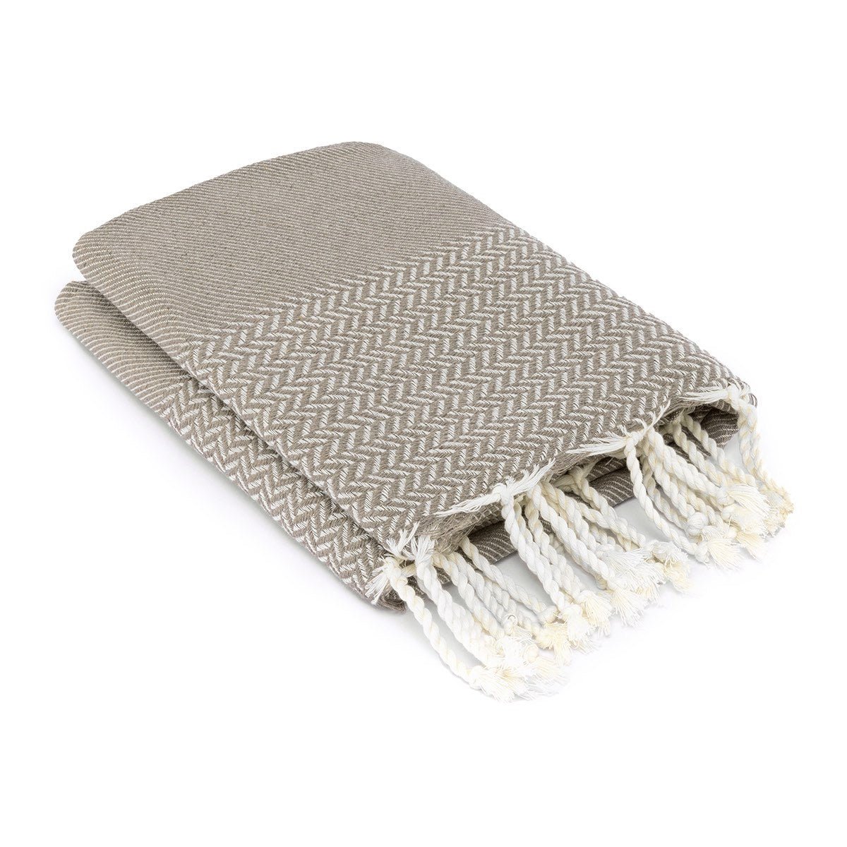 Plaid coton OSLO taupe, FEBRONIE
