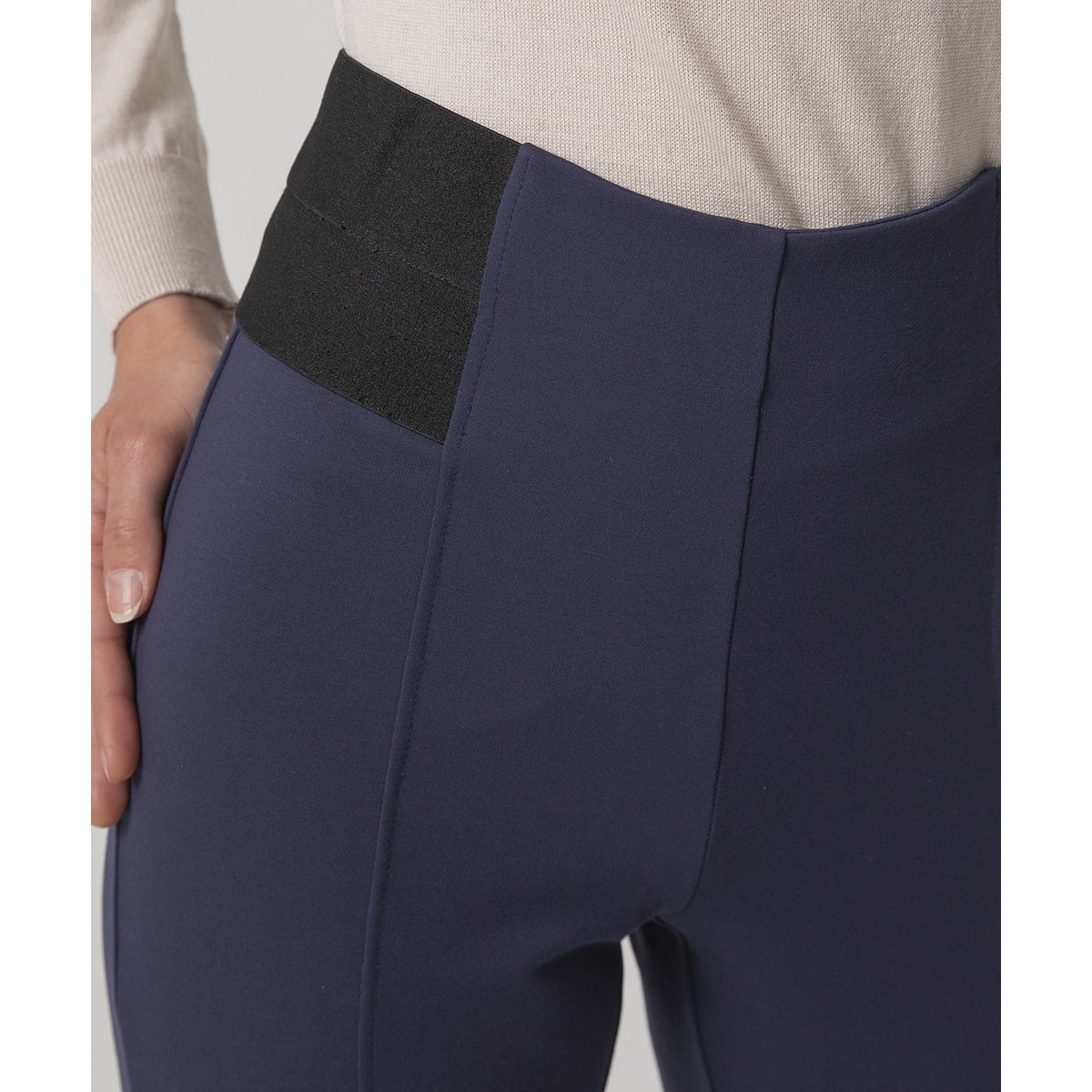 Pantalon maille milano stretch bleu marine, DAMART