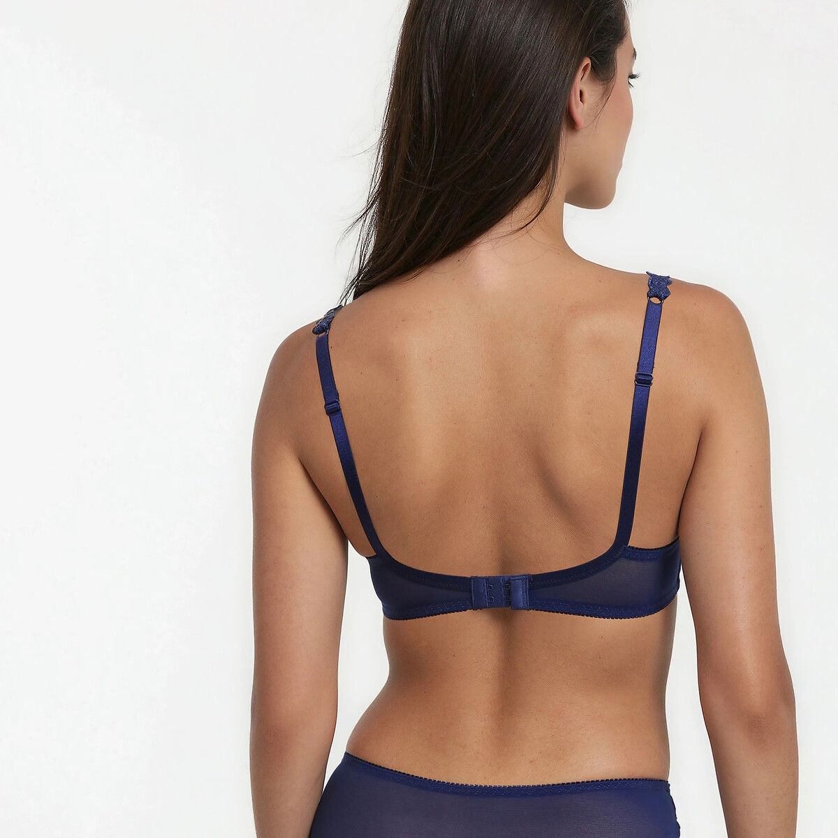 Soutien-gorge emboîtant en tulle brodé Lyssa bleu foncé, ANNE WEYBURN