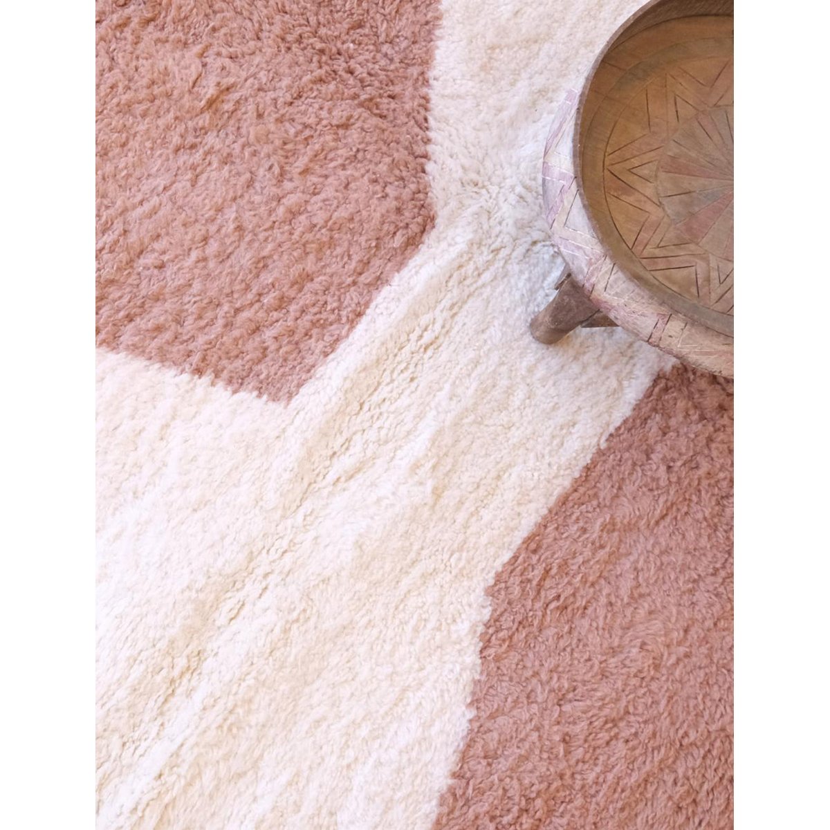 Tapis berbère élégant et contemporain en laine 255 x 351 cm brun naturel, AFK LIVING