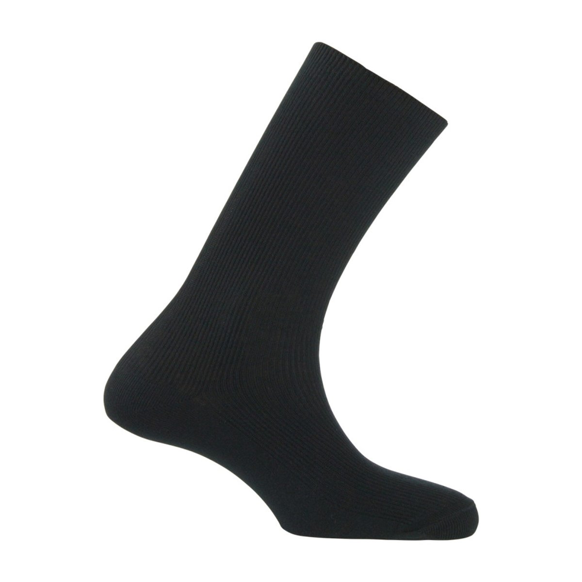 Lot de 2 paires de mi-chaussettes non-comprimantes en coton noir/noir, KINDY