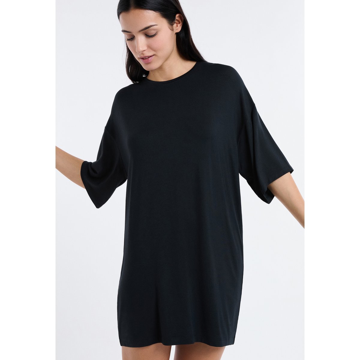 Chemise de nuit en modal KATE noir, ETAM