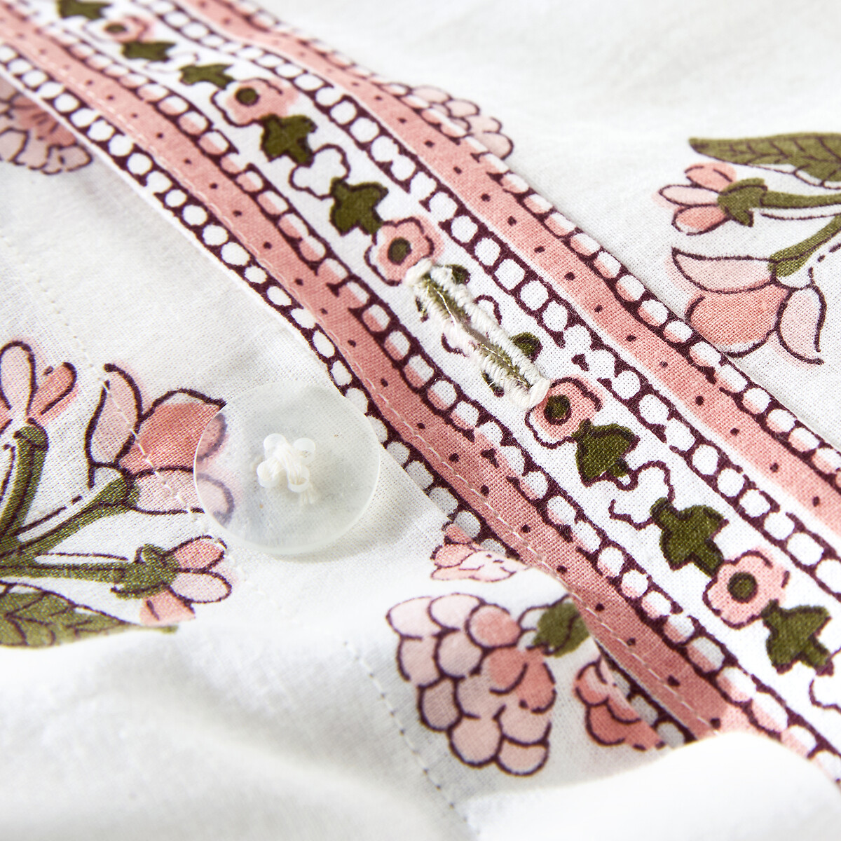 Housse de couette enfant, en coton lavé, imprimé fleurs, VANDI ECRU imprimé fond écru, LA REDOUTE INTERIEURS