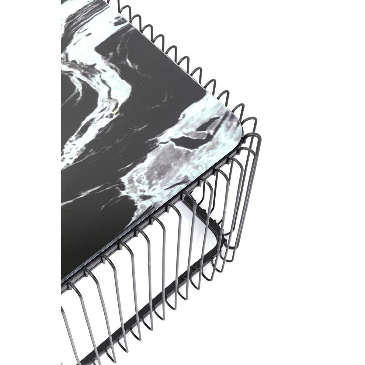 Table basse rectangulaire effet marbre, WIRE noir, KARE DESIGN