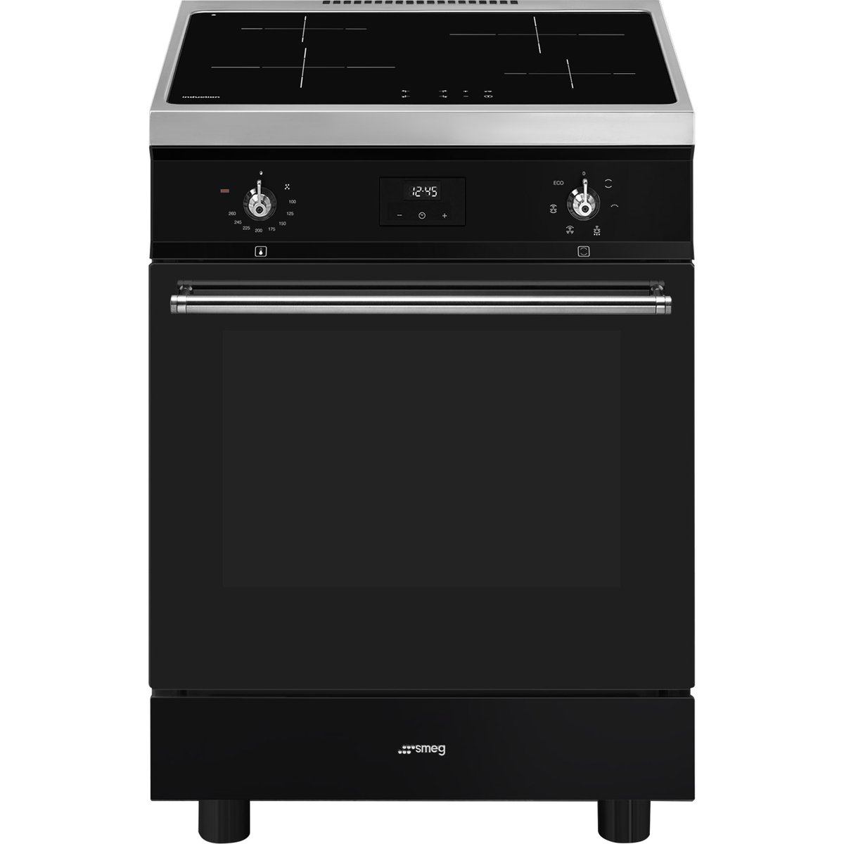 Piano de cuisson induction 4 feux 60 cm C6IM noir brillant, SMEG