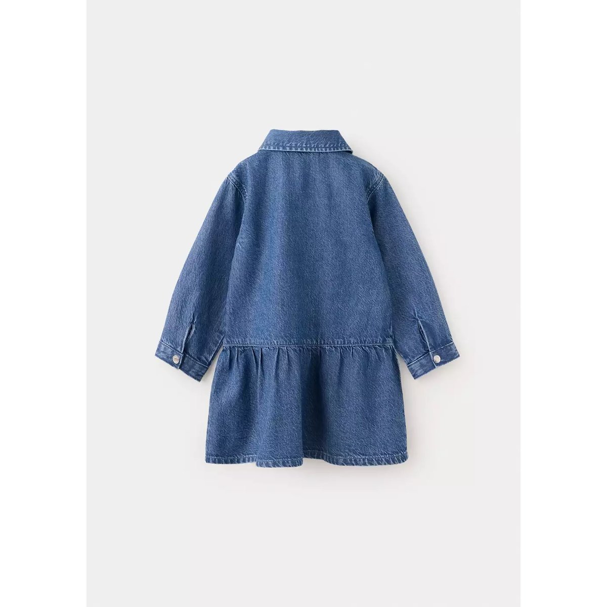 Robe en jean froncée bleu moyen, MANGO BABY