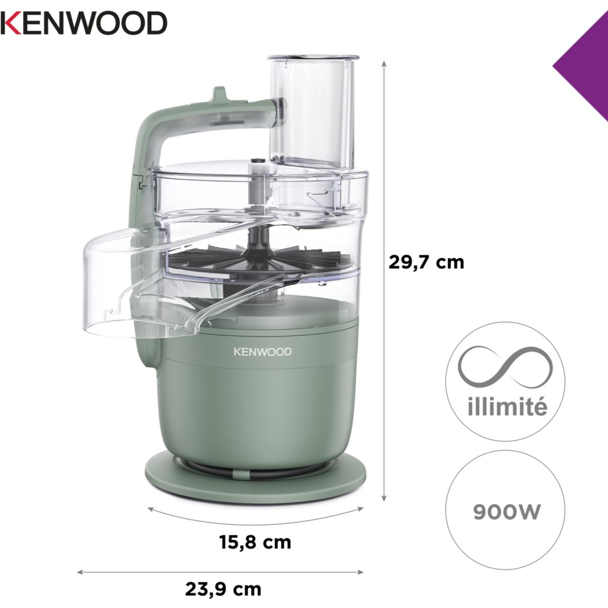 Robot multifonction MULTIPRO GO FDP23.380GR couleur unique, KENWOOD