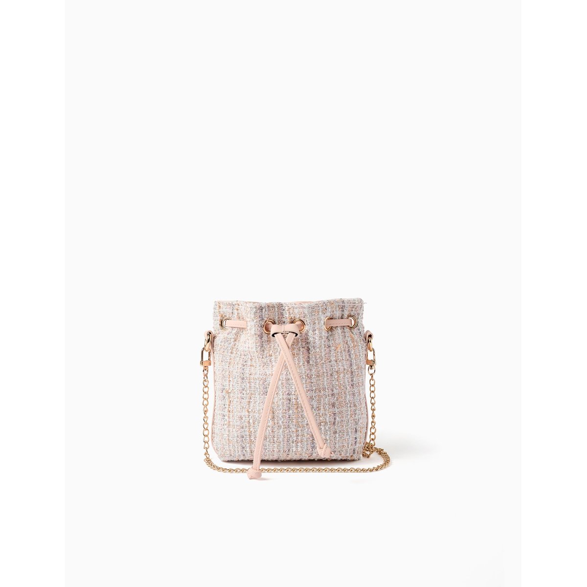 Sac seau en tweed rose clair, ZIPPY