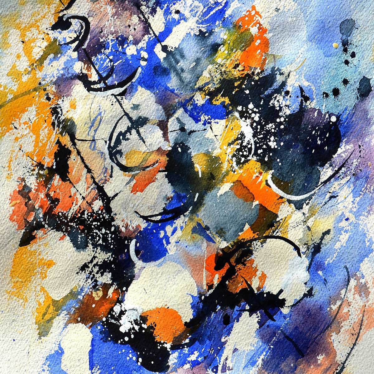 Tableau abstrait aquarelle tableau alu dibond, HEXOA