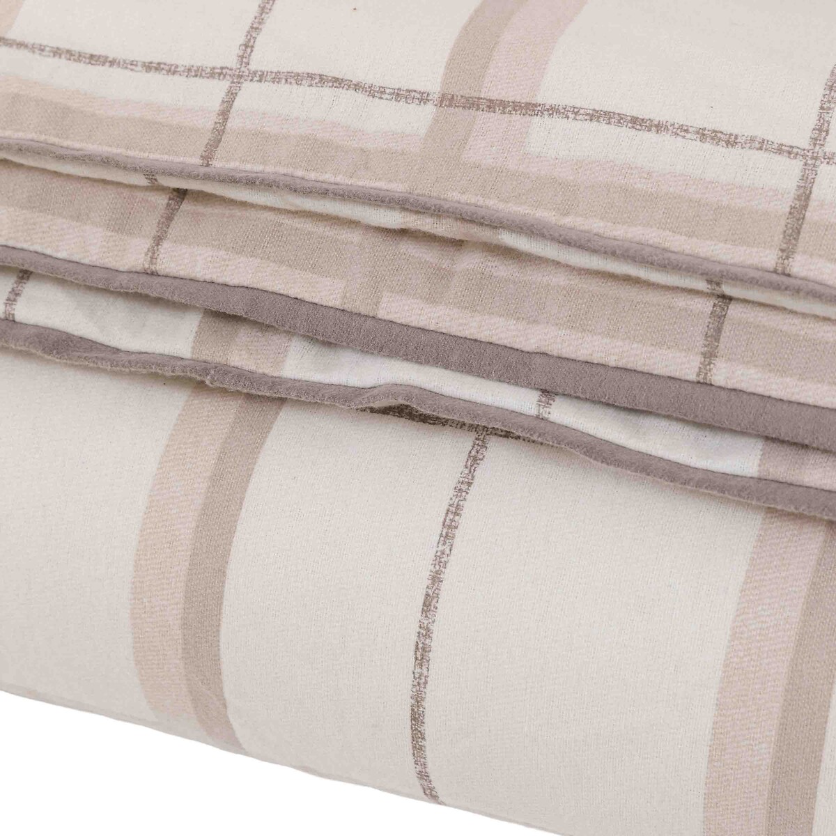 Woodrow Check Brushed Cotton Duvet Cover and Pillowcase Set natural, ÉDITÉ