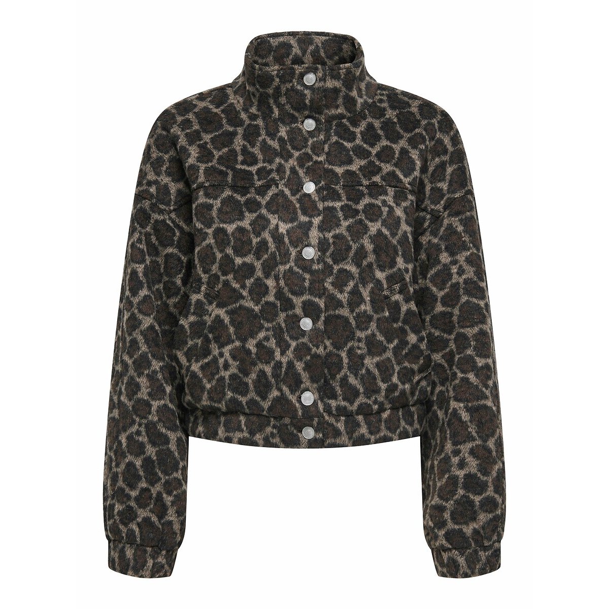 Manteau court imprimé léopard boutonné imprimé léopard, ONLY