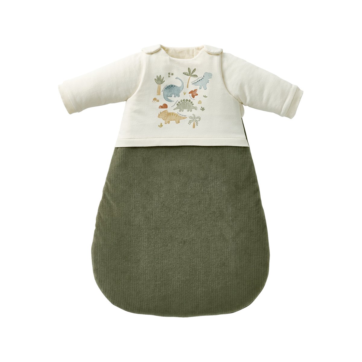 Gigoteuse manches longues amovibles bi-matière MINISAURUS olive, VERTBAUDET