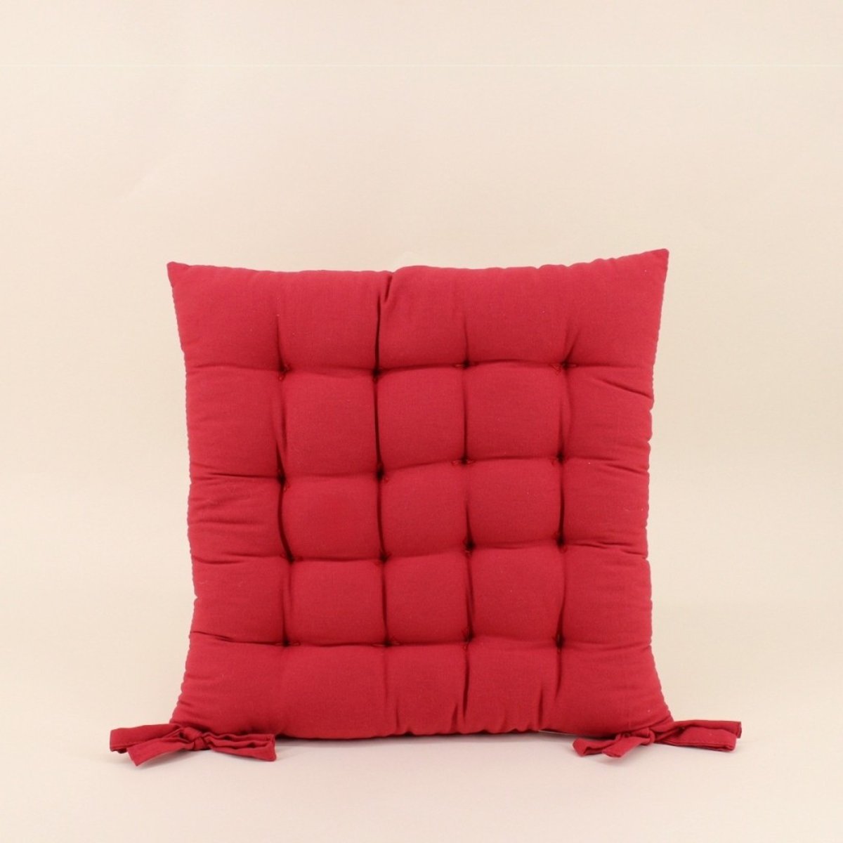 Lot de 4 galettes de chaise 40x40cm rouge, ORNAMI