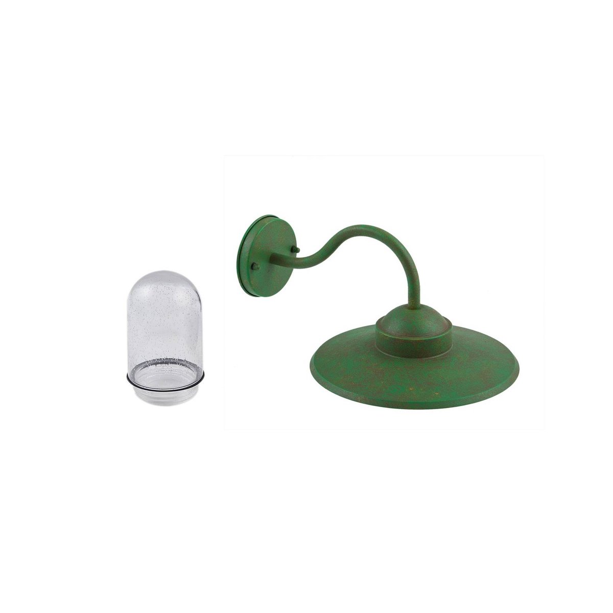Applique extérieure en aluminium moderne vert vintage, transparent, LINDBY