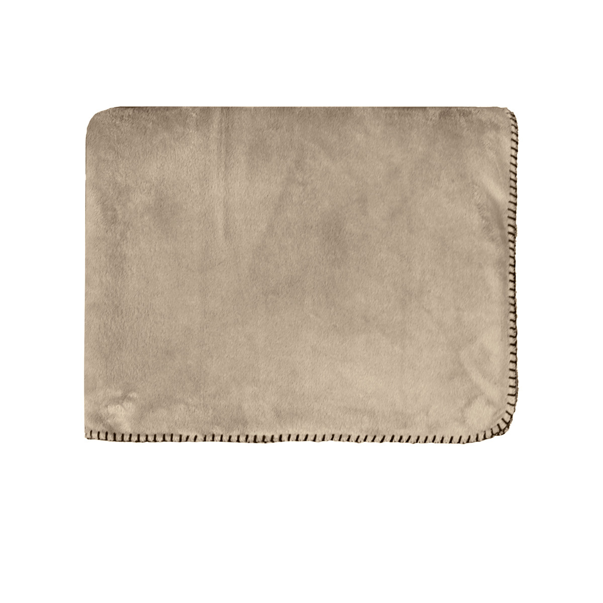 Plaid polaire avec surpiqures GARDA beige, SENSEI MAISON