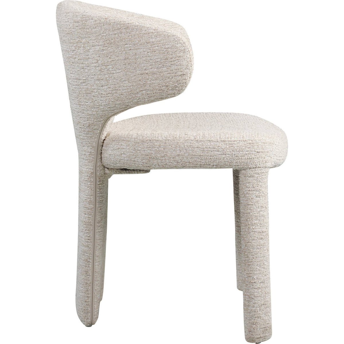 Chaise de repas en tissu texturé naturel linéaire, RECOLLECTION
