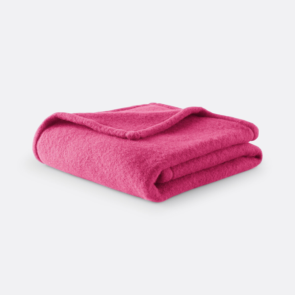 Couverture laine vierge Woolmark 600 g/m² rose groseille, LA REDOUTE INTERIEURS