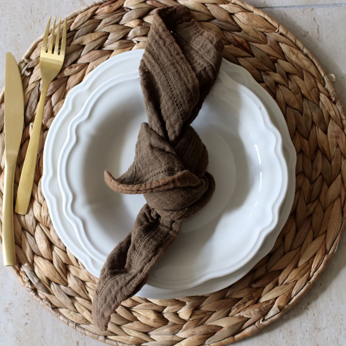Lot de 6 assiettes plates en grès 26cm, CHARLOTTE blanc, NOVASTYL