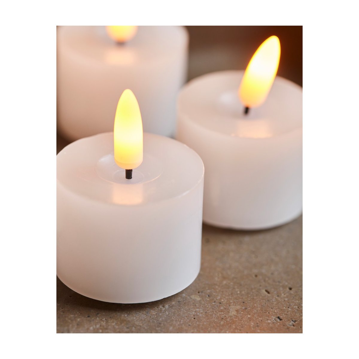 Bougies LED lot de 4 blanc, HOUSE DOCTOR