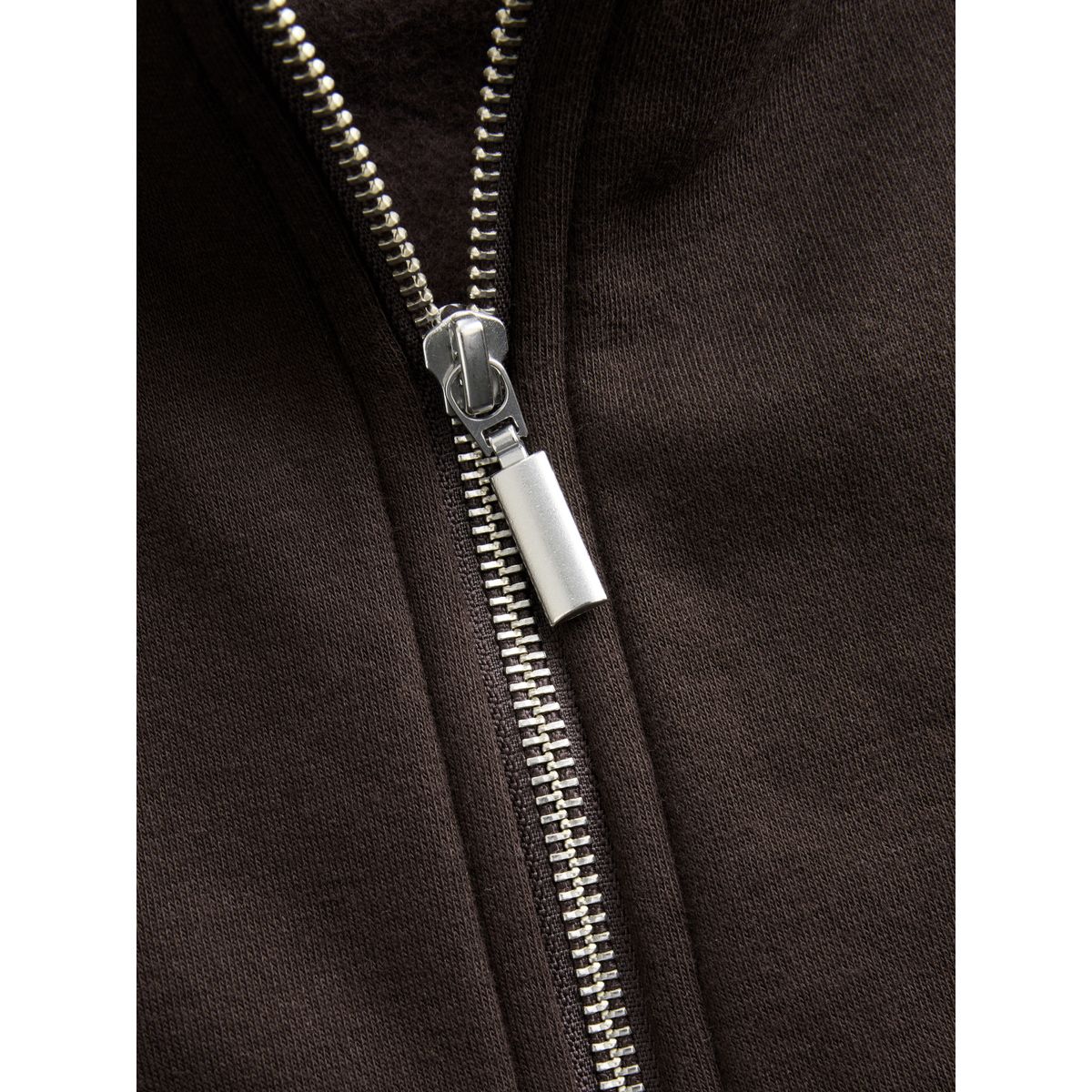 Sweat décontracté à col zippé en coton épais marron chocolat, NEXT