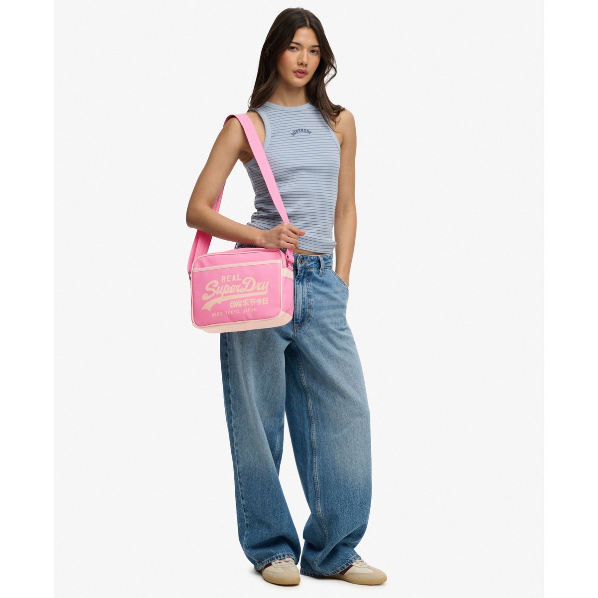 Sac Bandoulière Mini Alumni rose marine, SUPERDRY